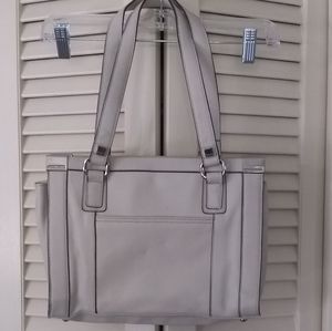 Leather Purse, Light Gray